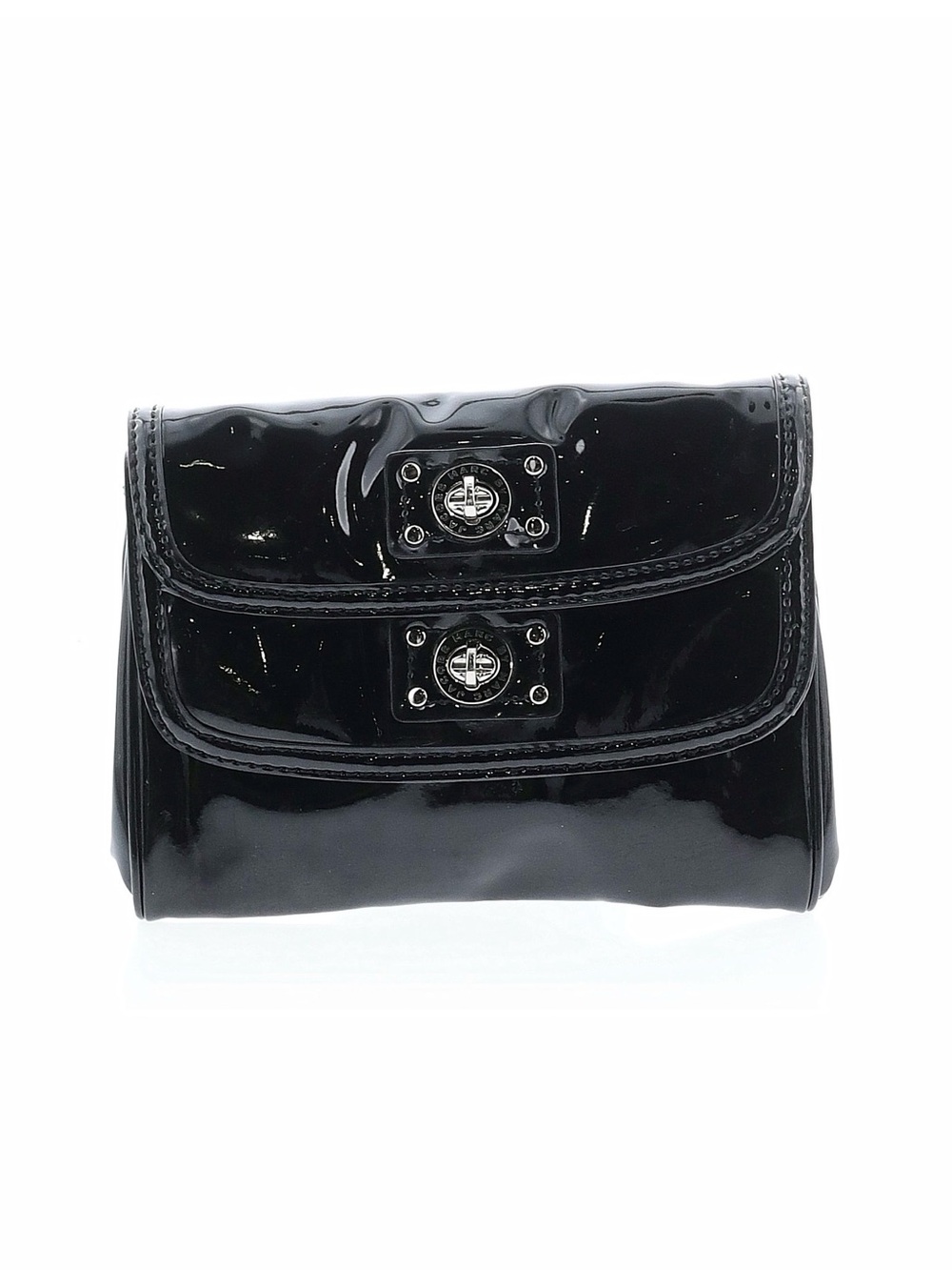 VINTAGE Marc by Marc Jacobs Black Patent Leather Posh Two-Turnlock Flap Clutch